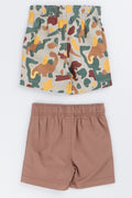 Brown 2 Pack Woven Camo Shorts (2)
