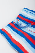 Red & Blue Striped Swim Shorts (1)