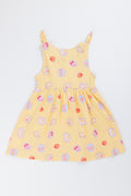 Yellow Fruit Print Shoulder Dress (2)