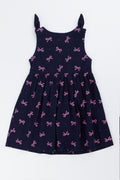Navy Bow Print Sleeveless Dress (2)