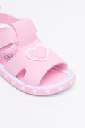 Pink Heart Open Toes Sandals (2)