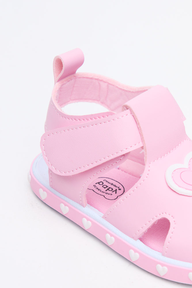 Pink Heart Open Toes Sandals (3)