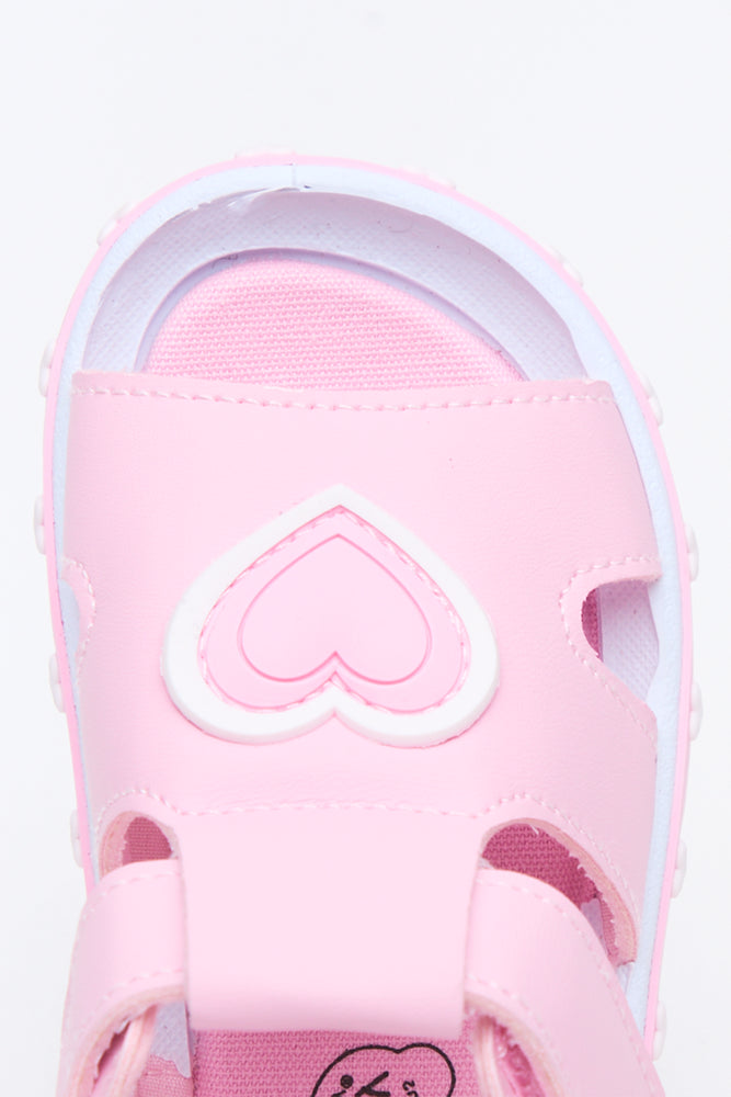 Pink Heart Open Toes Sandals (4)