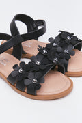 Black Floral Strappy Sandals (2)