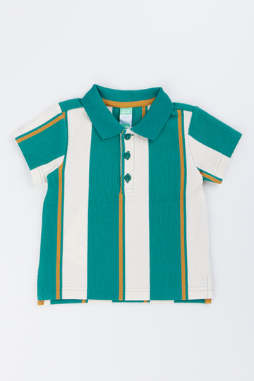Green Stripe Rugby Golfer