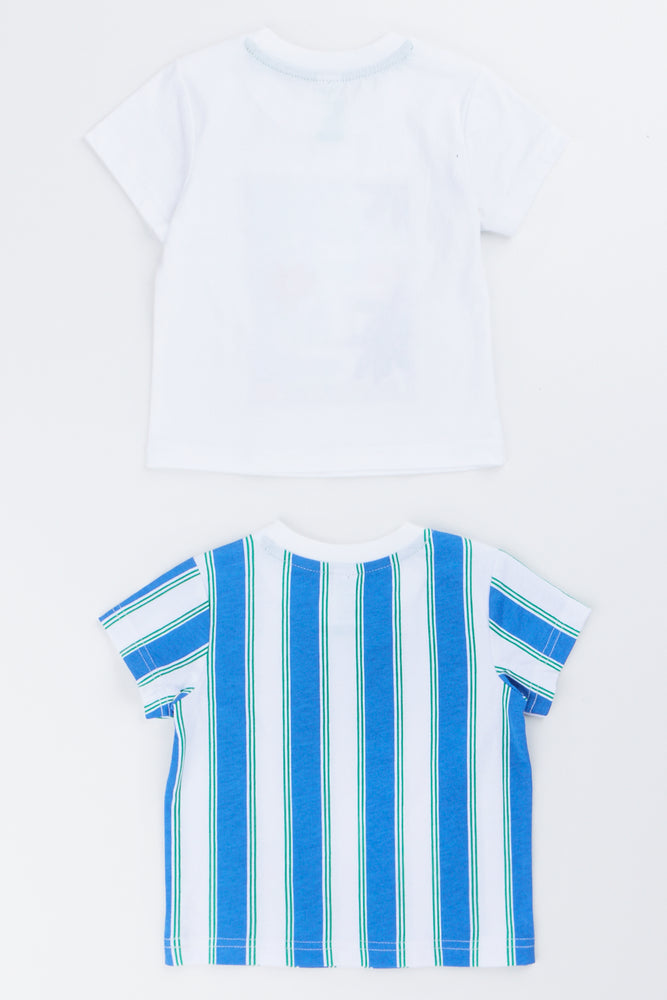 2 Pack Graphic Striped T-Shirts (1)