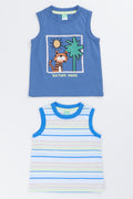 2 Pack Blue & Stripe Vests