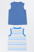 2 Pack Blue & Stripe Vests (2)