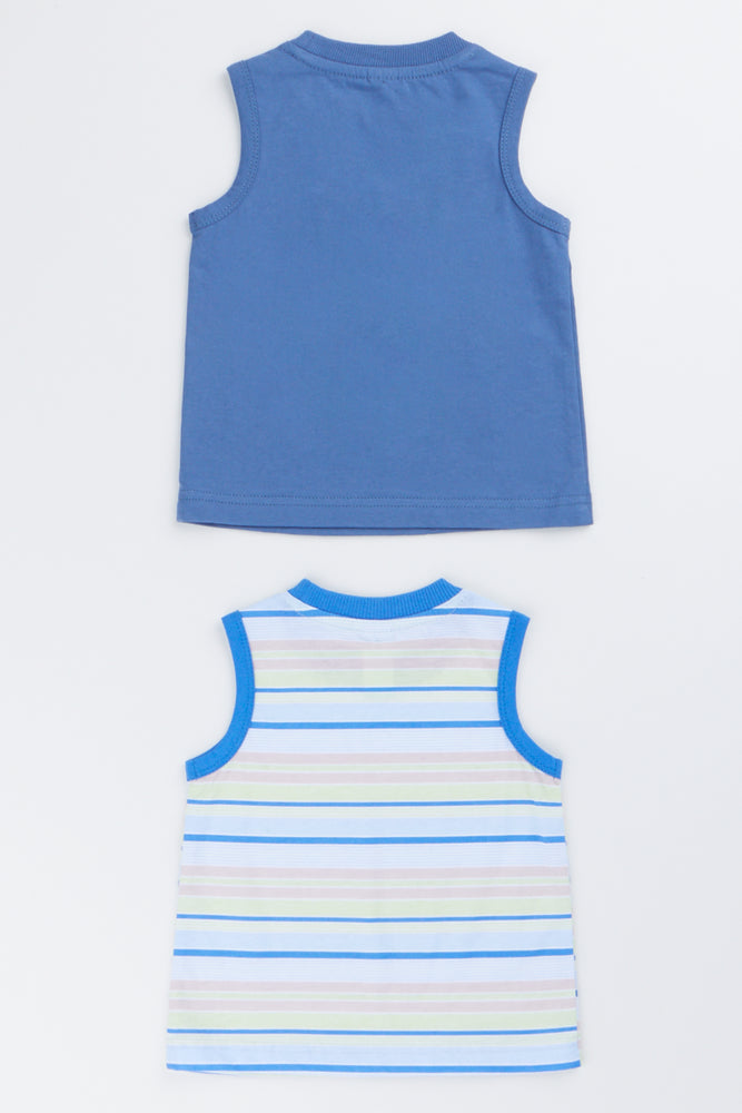 2 Pack Blue & Stripe Vests (2)