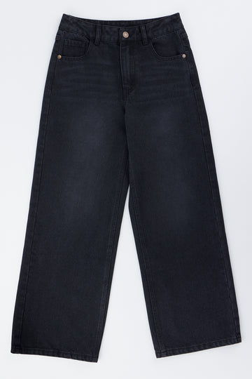 Black Wideleg Denim Jeans