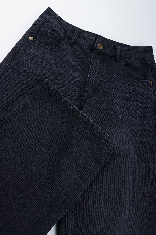 Black Wideleg Denim Jeans (1)