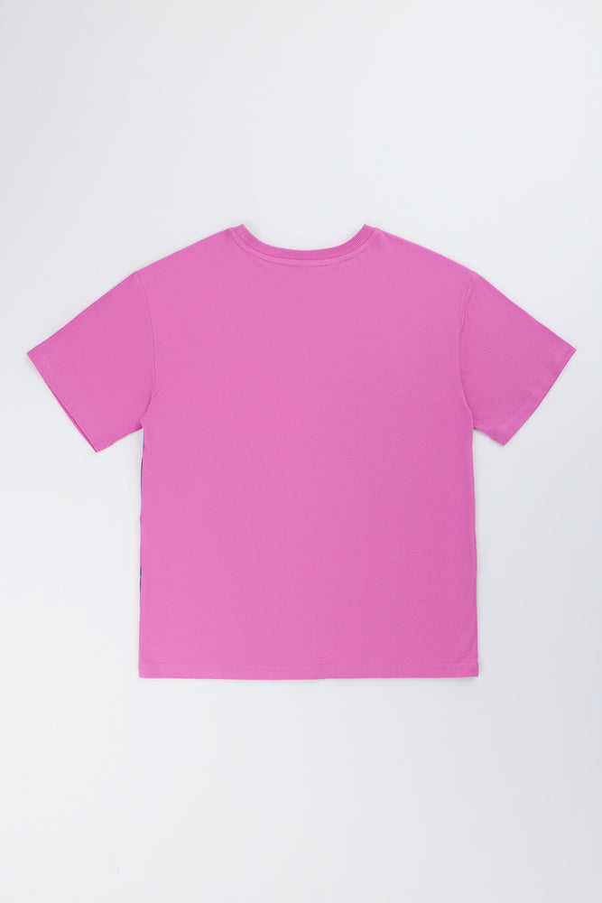 Cerise Oversized Butterfly Slogan T-Shirt (2)