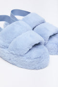 Light Blue Faux Fur Slippers (2)