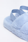 Light Blue Faux Fur Slippers (3)