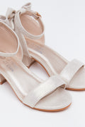 Gold Shimmer Bow Block Heels (2)