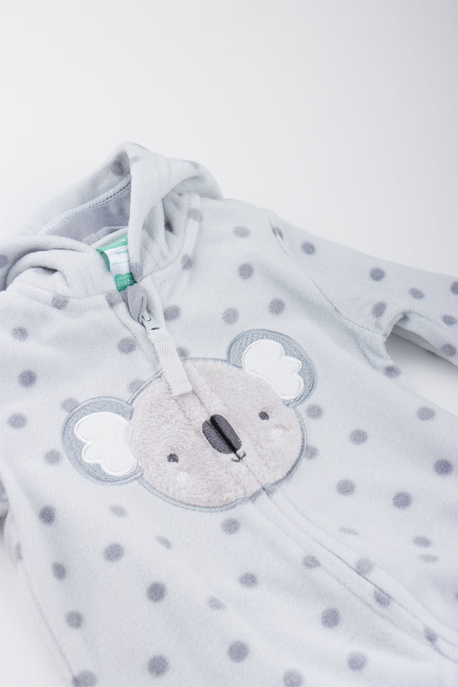 Grey Spotted Koala Fleece Jumpsuit (1)