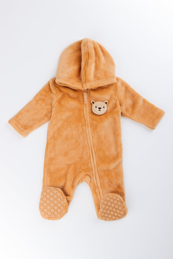 Brown Bear Fleece Jumpsuit