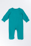 Teal Cotton Long Sleeve Sleepsuit (2)