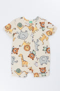 Cream Animal Print Baby Romper