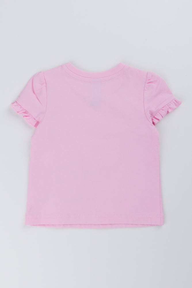 Pink Frill Sleeve T-Shirt (2)
