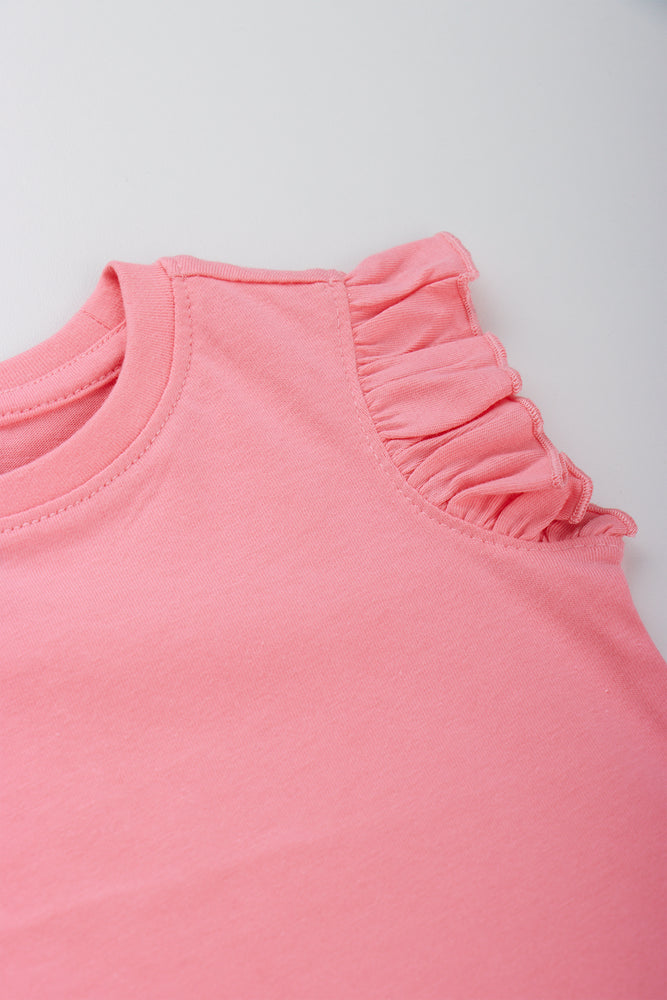 Pink Frill Sleeve Vest (1)