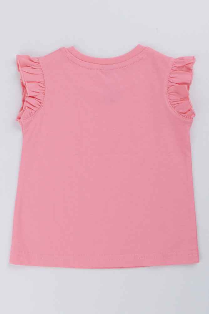 Pink Frill Sleeve Vest (2)