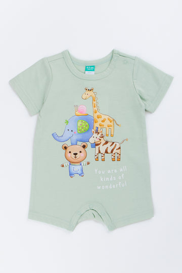 Sage Green Buddy Bear Romper