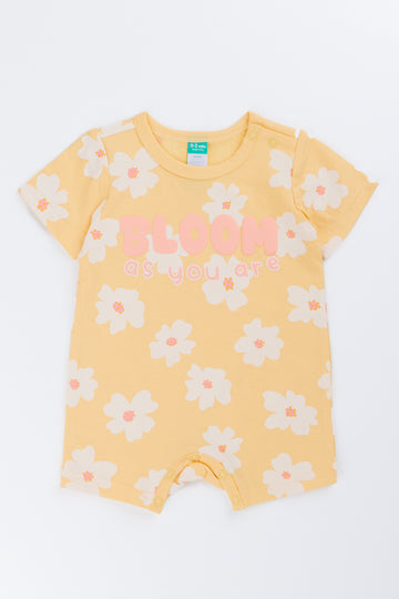Yellow Floral Baby Romper