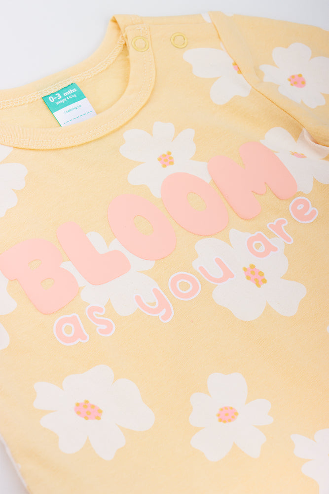 Yellow Floral Baby Romper (1)