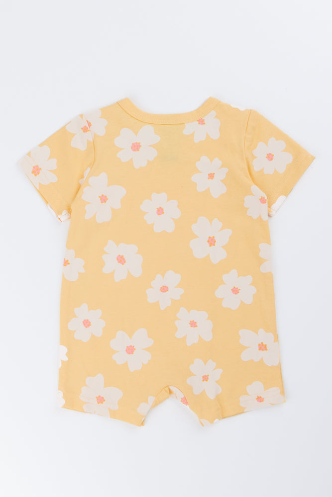 Yellow Floral Baby Romper (2)
