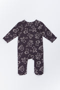 Grey Bear Print Sleepsuit (2)
