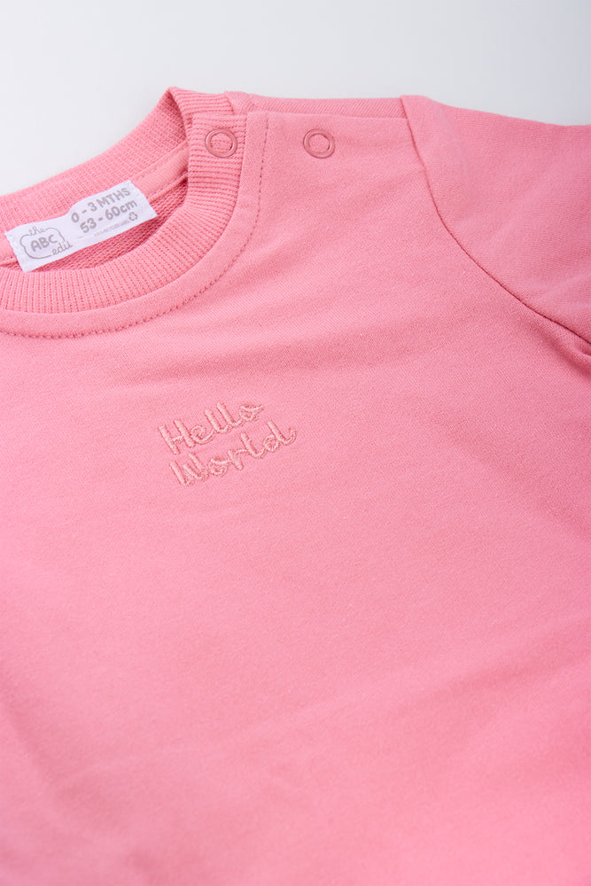 Pink Hello World Romper (1)