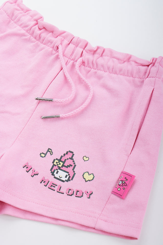 Pink My Melody Fleece Shorts (1)