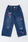 Stitch Embroidered Denim Jeans