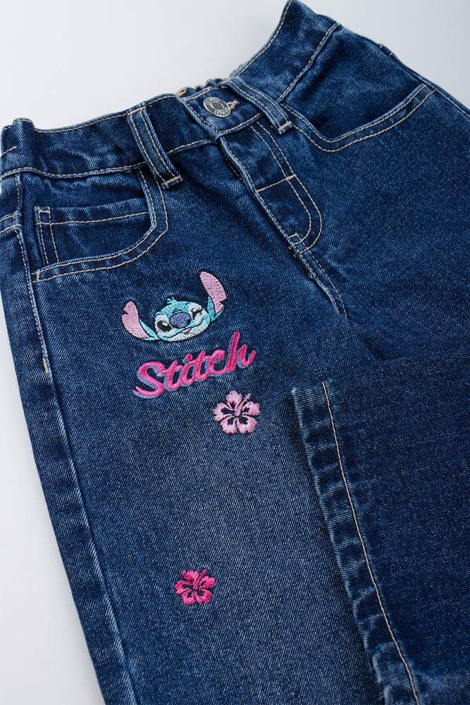 Stitch Embroidered Denim Jeans (1)