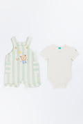 Sage Buddy Bear Striped Dungaree Set (3)