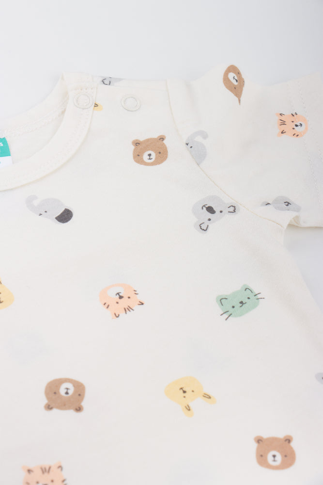 Cream Animal Print Romper (1)