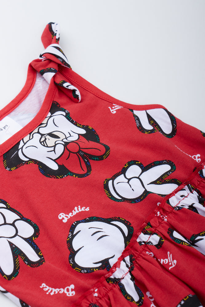 Red Minnie Mouse Print Dress (1)