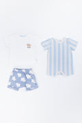 Blue 3 Piece Puppy Print Set