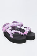 Lilac Ruched Platform Sport Sandals