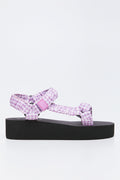 Lilac Ruched Platform Sport Sandals (1)
