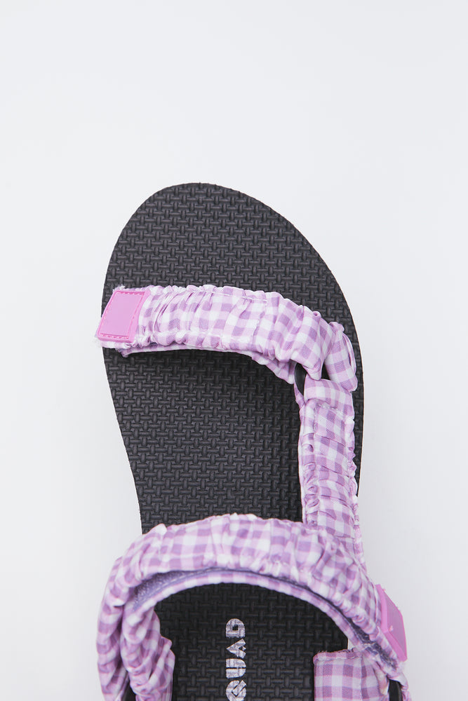 Lilac Ruched Platform Sport Sandals (4)