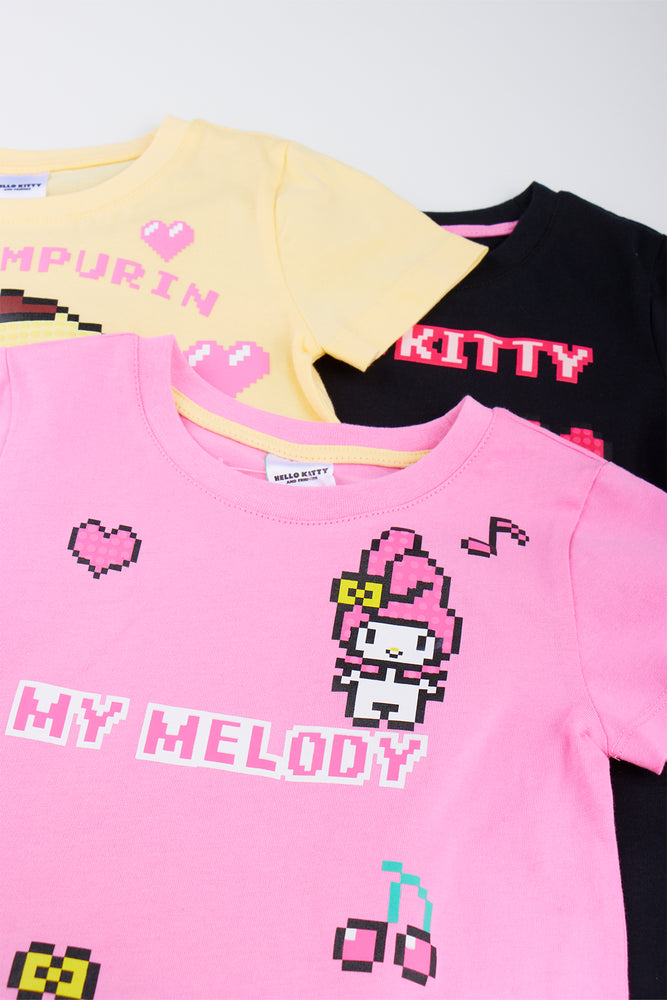Hello Kitty Character Print T-Shirt 3 Pack (1)