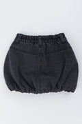 Black Denim Bubble Mini Skirt (2)