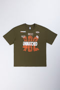 Green Printed Unmatched T-Shirt