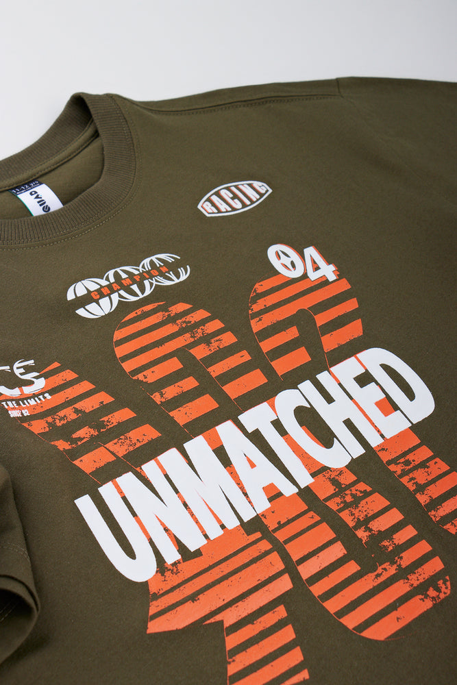Green Printed Unmatched T-Shirt (1)