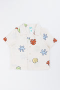 Milk Ocean Print Linen Blend Shirt
