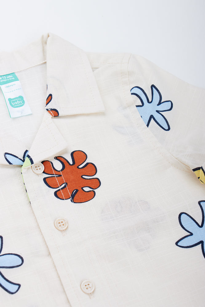 Milk Ocean Print Linen Blend Shirt (1)