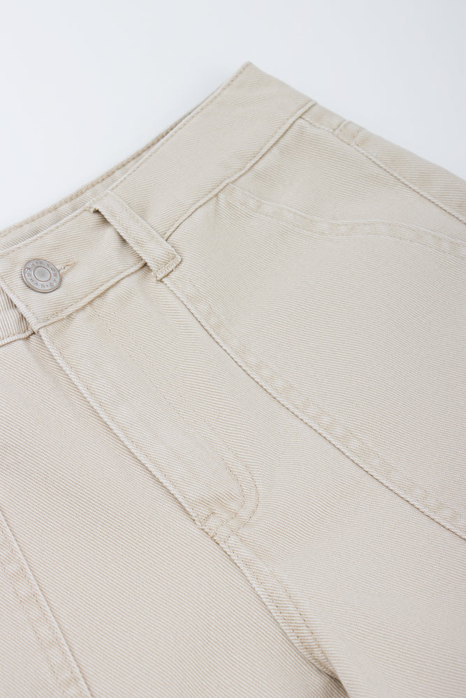Beige Bull Denim Carpenter Shorts (1)