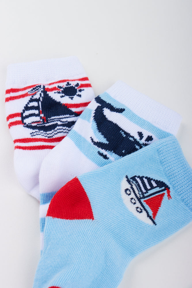 Nautical 3 Pack Baby Socks (1)